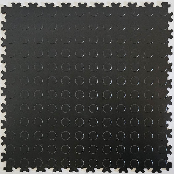 PVC-Gewerbe- u. Werkstattboden 5 mm schwarz - Oberfläche Rundnoppe