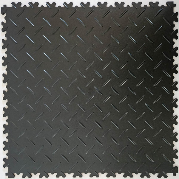 PVC-Gewerbe- u. Werkstattboden 5 mm schwarz - Oberfläche Riffelblech Optik