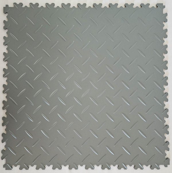 PVC-Gewerbe- u. Werkstattboden 5 mm hellgrau - Oberfläche Riffelblech Optik